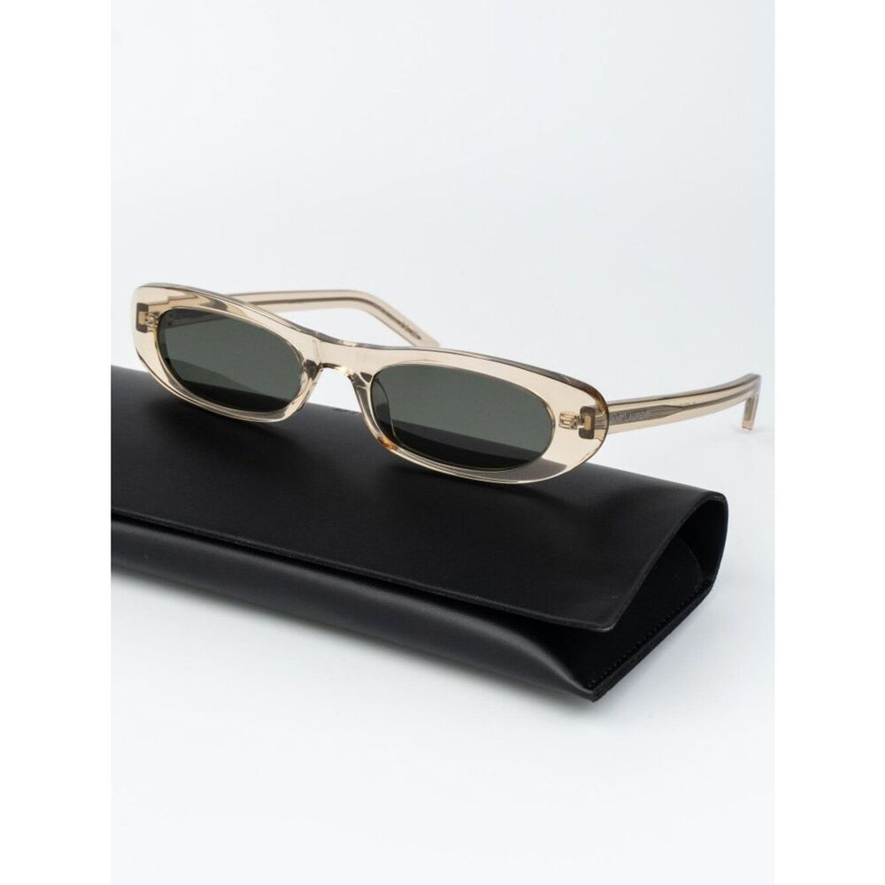 Saint Laurent Women Sunglasses Transparent Nude Grey Oval SL557 SHADE 004